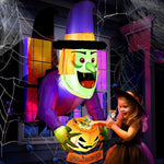 Load image into Gallery viewer, 4.4 Ft Halloween Inflatable with Witch Holding Pumpkin Design