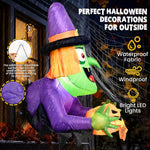 Load image into Gallery viewer, 4.4 Ft Halloween Inflatable with Witch Holding Pumpkin Design