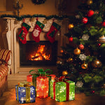 Load image into Gallery viewer, TISEJOY Christmas Lighted Gift Boxes, Pre-lit LED Light Up Snowflakes Christmas Ornament,Christmas Tree Partner Boxes-Red/Green/Blue Yard Indoor Outdoor Decoration Set of 3