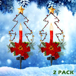 Load image into Gallery viewer, Solpex Solar Christmas Decorations Waterproof Solar Powered Xmas Candle Pathway Lights (Set of 2)