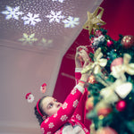 Load image into Gallery viewer, Solpex Christmas Tree Topper Lighted with Star Rotating Snowflake Projector