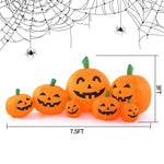 Load image into Gallery viewer, Gigalumi Long Halloween Inflatable Pumpkin with 4 Built-in LED Lights and Smiling Face