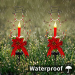 Load image into Gallery viewer, Solpex Solar Christmas Decorations Waterproof Solar Powered Xmas Candle Pathway Lights (Set of 2)