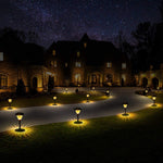 Load image into Gallery viewer, Solpex Solar Glass Metal Pathway Outdoor Lights– Warm White (Set of 6)