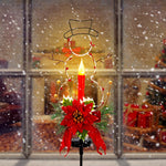 Load image into Gallery viewer, Solpex Solar Christmas Decorations Waterproof Solar Powered Xmas Candle Pathway Lights (Set of 2)