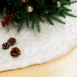 Load image into Gallery viewer, Christmas Tree Skirts White Faux Fur Tree Mat (Medium or Large)