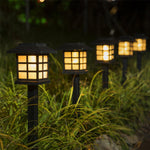 Load image into Gallery viewer, House-looking Solar Pathway Lights – Warm White (Set of 8 or 12)