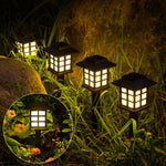 Load image into Gallery viewer, House-looking Solar Pathway Lights – Warm White (Set of 8 or 12)