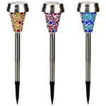 Load image into Gallery viewer, GIGALUMI Solar Garden Lights Outdoor, Mosaic LED Garden Lights -3 colors (Set of 3)