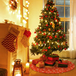 Load image into Gallery viewer, 48 Inches Christmas Tree Skirt (White/Gold)