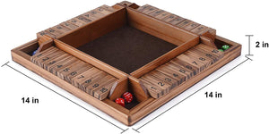 Ropoda 14 Inches 4-Way Shut The Box Dice Board Game (2-4 Players)