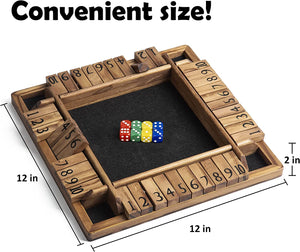 Ropoda 14 Inches 4-Way Shut The Box Dice Board Game (2-4 Players)