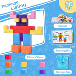 Load image into Gallery viewer, Cossy Magnetic Cube Blocks 56 PCs Set
