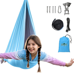 OUTREE Sensory Swing, Double Layer Therapy Swing with 360° Swivel Hanger, Healing & Relaxing Cuddle Sensory Swing for Kids and Adults with Autism, ADHD, Sensory Processing Disorder