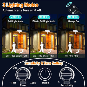 Solar Flood Light Outdoor Motion Sensor with Remote Control