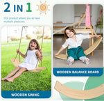 Load image into Gallery viewer, OUTREE Balance Board Kids, Wooden Wobble Balance Board for Toddler with Smooth Edges, Yoga Wooden Rocker Board Indoor, Open-Ended Learning Toys Both for Kids and Adult
