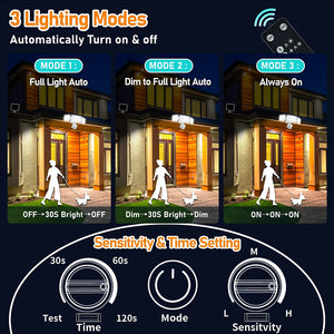 Solar Flood Light Outdoor Motion Sensor with Remote Control