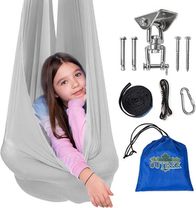 OUTREE Sensory Swing for Kids with 360° Swivel Hanger, Indoor Therapy Swing Great for Autism, ADHD, Sensory Processing Disorder, and Autistic Children