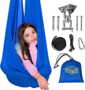 OUTREE Sensory Swing for Kids with 360° Swivel Hanger, Indoor Therapy Swing Great for Autism, ADHD, Sensory Processing Disorder, and Autistic Children