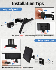 COOZAMING 294 LED Solar Motion Sensor Outdoor Lights, 2600Lm Solar Flood Lights