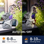 Load image into Gallery viewer, GIGALUMI Elephant Statue Garden Decor Watering Elephant Figurine Solar Powered LED Lights
