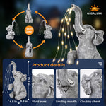 Load image into Gallery viewer, GIGALUMI Elephant Statue Garden Decor Watering Elephant Figurine Solar Powered LED Lights
