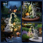 Load image into Gallery viewer, GIGALUMI Elephant Statue Garden Decor Watering Elephant Figurine Solar Powered LED Lights
