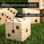 Load image into Gallery viewer, Ropoda Giant Wooden Yard Dice-Giant Outdoor Gaming Dice Set 3.5&quot;
