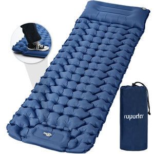 Ropoda Extra Thickness 3.9'' Inflatable Sleeping Pad for Camping with Pillow, Built-in Foot Pump, 77''*27'' Sleeping Mat with Carry Bag, Ultralight & Compact Camping Mattress for Hiking, Camping