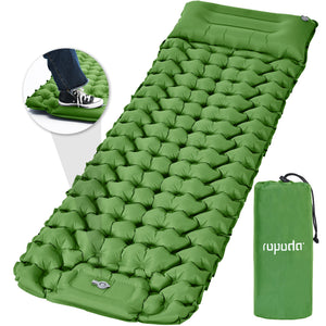 Ropoda Extra Thickness 3.9'' Inflatable Sleeping Pad for Camping with Pillow, Built-in Foot Pump, 77''*27'' Sleeping Mat with Carry Bag, Ultralight & Compact Camping Mattress for Hiking, Camping