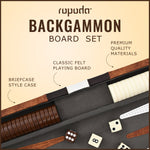 Load image into Gallery viewer, Ropoda Backgammon Board Game Set (15 Inches) for Adults and Kids - Classic Board Strategy Game - Portable and Travel Backgammon Set with Premium Leather Case - Best Strategy &amp; Tip Guide
