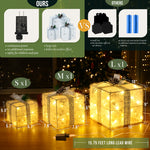 Load image into Gallery viewer, Large TISEJOY Christmas Lighted Gift Boxes 10&quot;，Set of 3 Pre-lit 60 LED Warm White
