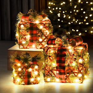 TISEJOY Christmas Lighted Gift Boxes