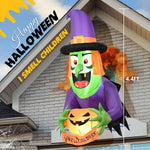 Load image into Gallery viewer, 4.4 Ft Halloween Inflatable with Witch Holding Pumpkin Design
