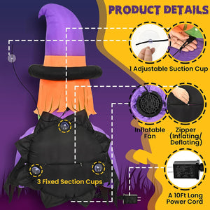 4.4 Ft Halloween Inflatable with Witch Holding Pumpkin Design