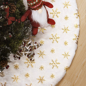 48 Inches Christmas Tree Skirt (White/Gold)