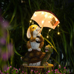 Load image into Gallery viewer, Gigalumi solar rabbit and turtle garden figurine
