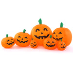 Load image into Gallery viewer, Gigalumi Long Halloween Inflatable Pumpkin with 4 Built-in LED Lights and Smiling Face
