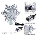 Load image into Gallery viewer, Solpex Christmas Tree Topper Lighted with Star Rotating Snowflake Projector
