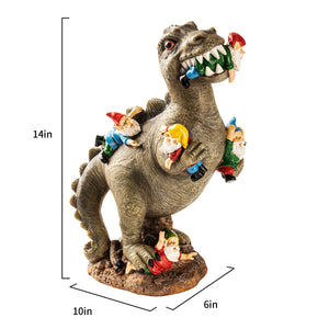 Sowsun Dinosaur Eating Gnomes Garden Art