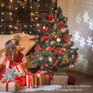 Solpex Christmas Tree Topper Lighted with Star Rotating Snowflake Projector