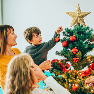 Solpex Christmas Tree Topper Lighted with Star Rotating Snowflake Projector