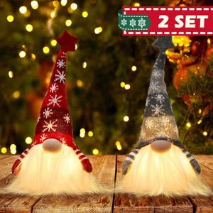 Gigalumi Lighted Christmas Gnome Santa (Set of 2)