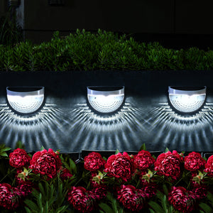 GIGALUMI Solar Fence Lights Quarter Circle Shape (Set of 4 or 8)