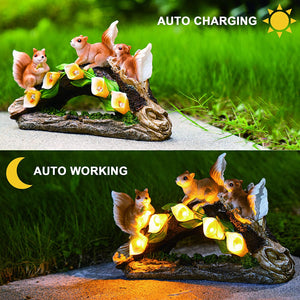 GIGALUMI Solar Garden Squirrel Figurine（Set of 1）