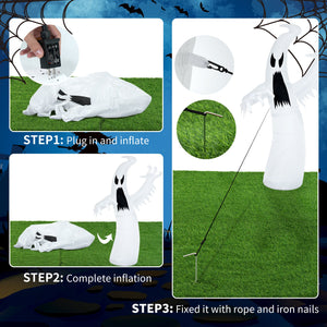 Gigalumi Giant Halloween Inflatables Outdoor Decorations with Built-in Color Changing LEDs