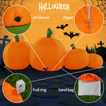 Load image into Gallery viewer, Gigalumi Long Halloween Inflatable Pumpkin with 4 Built-in LED Lights and Smiling Face
