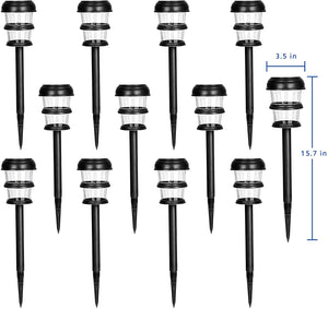 Gigalumi Double Ring Solar Pathway Lights– Cold White (Set of 12)