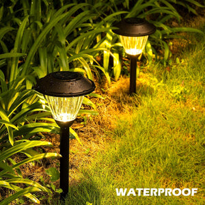 Solpex Solar Glass Metal Pathway Outdoor Lights– Warm White (Set of 6)