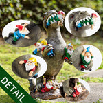 Load image into Gallery viewer, Sowsun Dinosaur Eating Gnomes Garden Art
